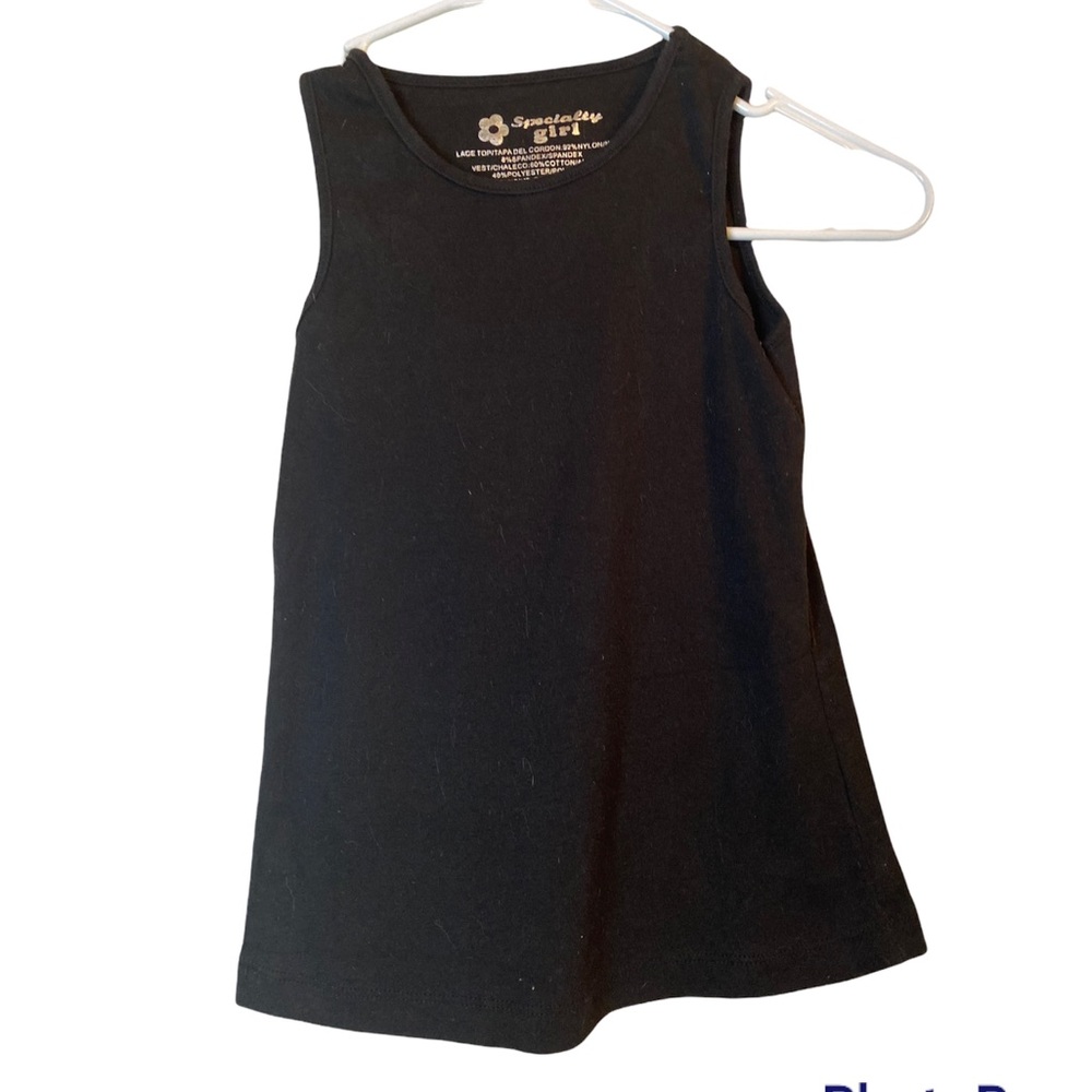 Specialty girl solid black girls sleeveless tank top 7 8 
Guc